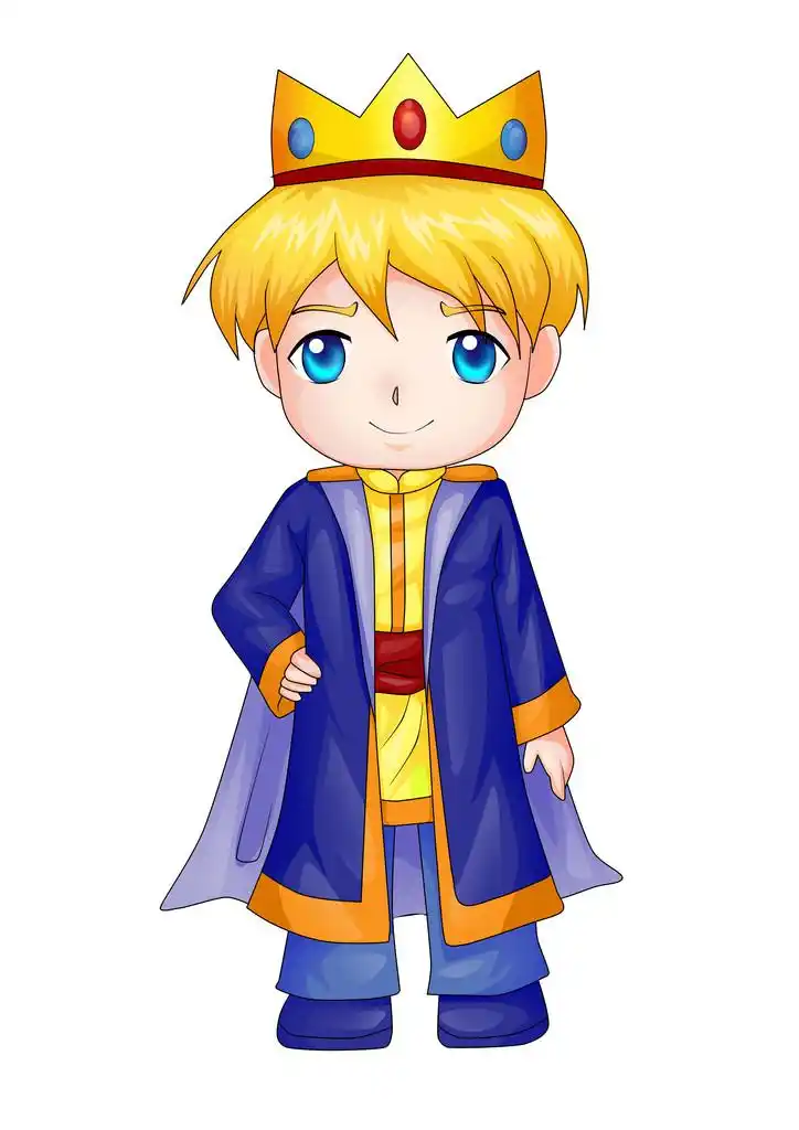 国王,一个国王的可爱卡通插图