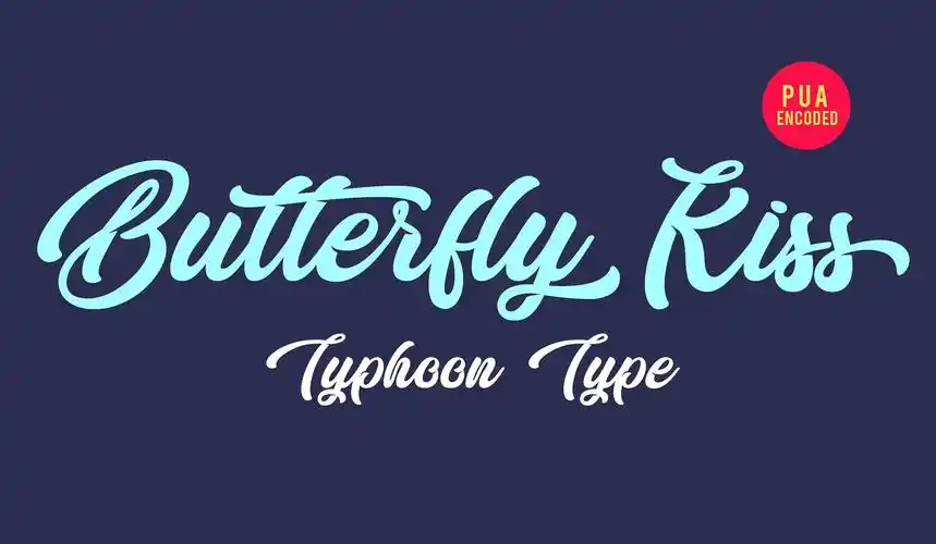 butterflykiss圆润的动感手写连笔英文字体下载