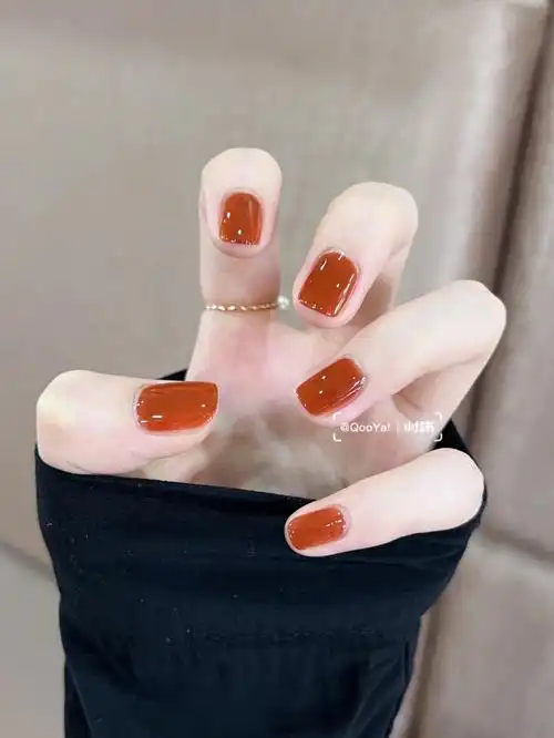 夏日新鲜小番茄显白果冻感指甲油纯色美甲