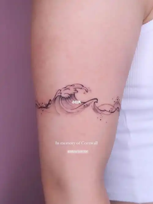 英国纹身|海浪臂环