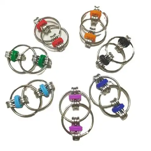 fidget cube 发泄自行车铁链 解压金属钥匙扣 减压链条-阿里巴巴