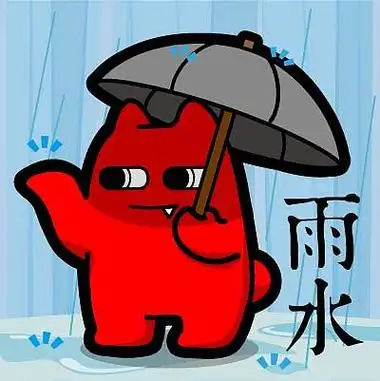 j12-02【魔鬼猫表情-雨水】#全身 场景 二十四节气 道具 春天 下雨