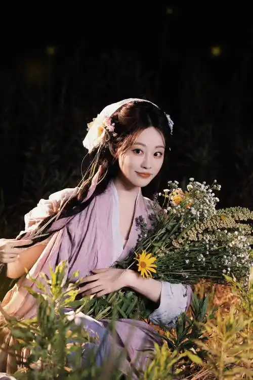 祝绪丹晒新鲜古风大片 变田园少女清新元气