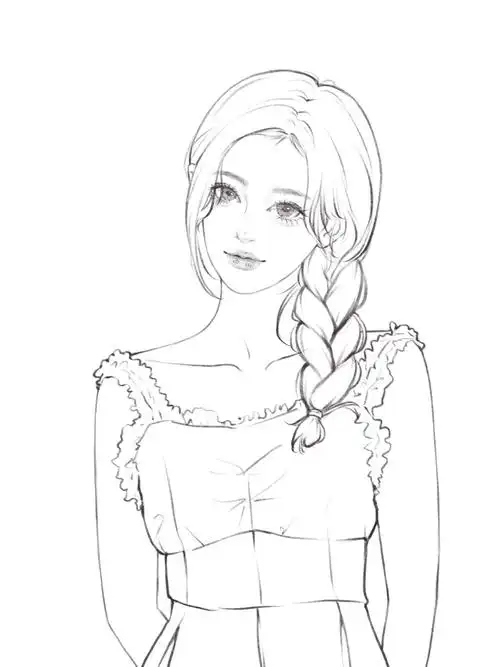 鞠婧祎线稿练习550