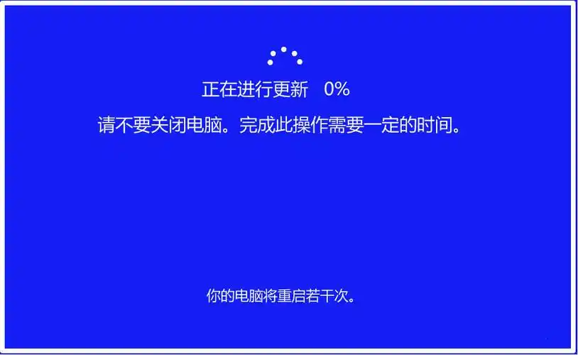 0.20236.1005 系统 状态:0%   100%  更新达100%时, 电脑重启