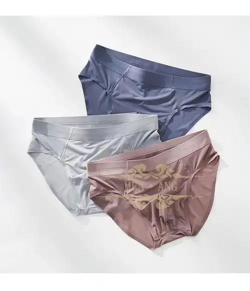 menang时尚大牌男士冰丝三角内裤男夏季薄款超薄款透气无痕性感个性