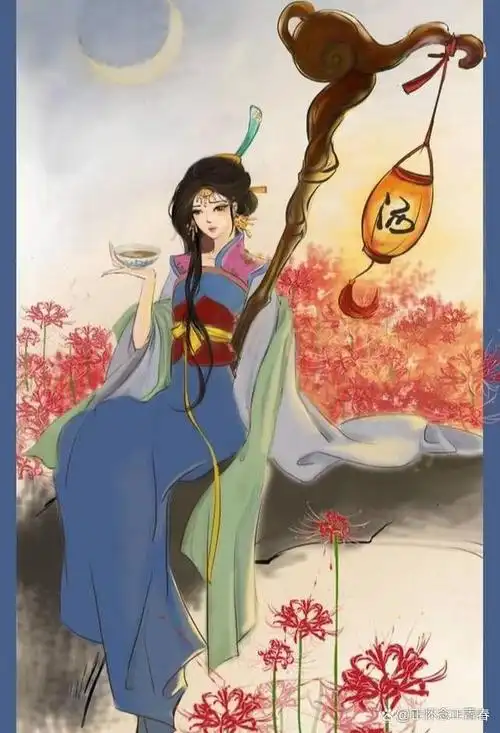 她常驻在奈何桥边,为所有前往投胎的灵体提供孟婆汤,以消除前世的记忆