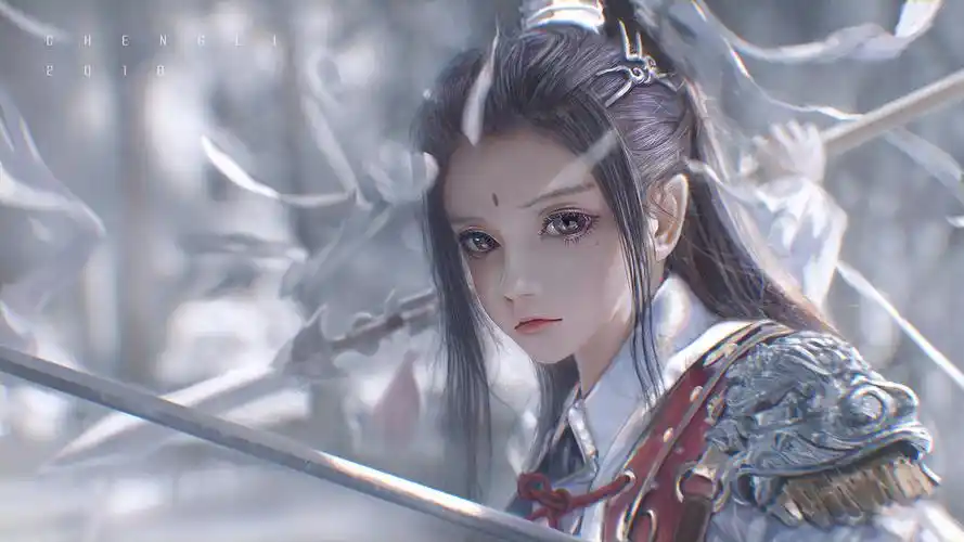 古风女孩剑战士动漫壁纸