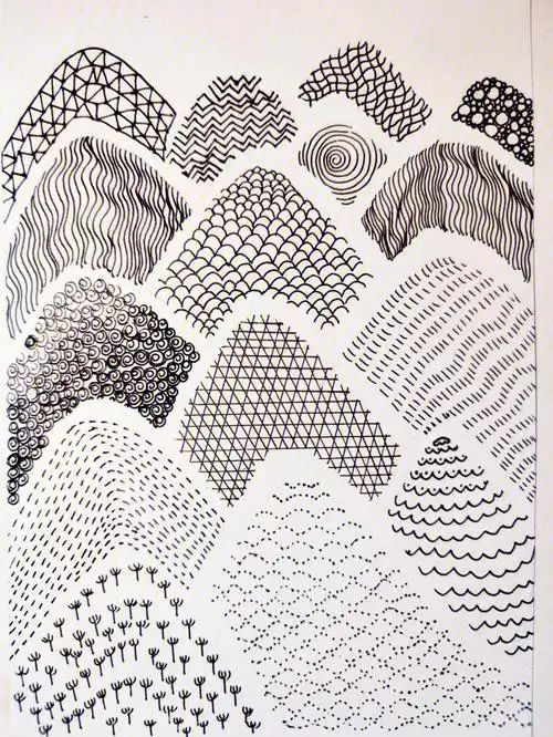 线描黑白线描线描装饰画