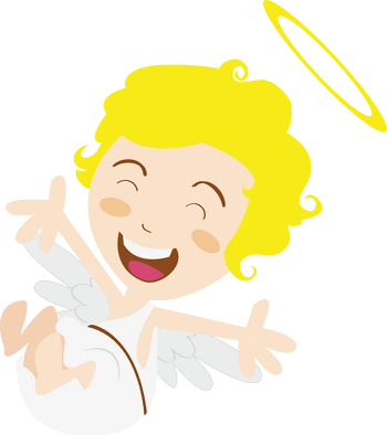 矢量扁平开心小天使