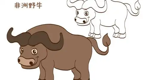 非洲野牛简笔画
