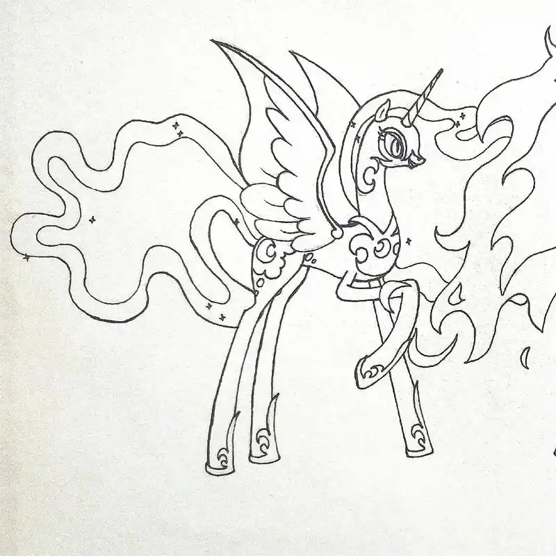 手绘 #小马宝莉 #反派 #梦魇之月 #拂晓 帅! - 抖音