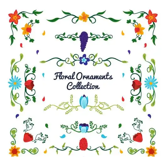 18款卡通花卉花边矢量素材