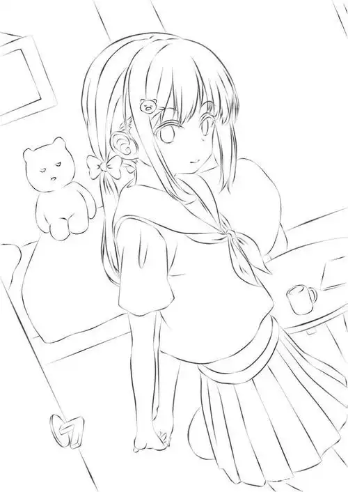 二次元线稿新手全身,动漫人物铅笔画 全身-图片大观-奇异网