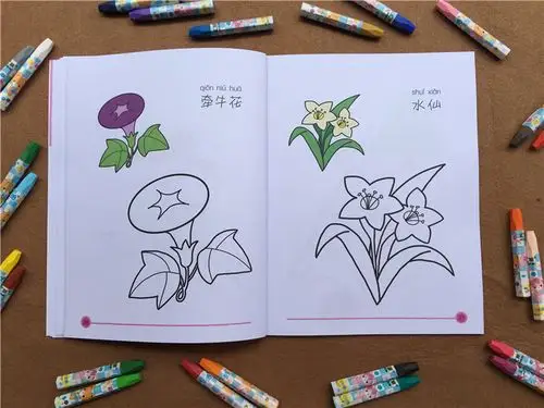 儿童涂色本幼儿园涂鸦填色绘画册宝宝学画画本入门3-6-9岁画画书