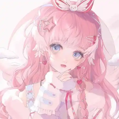 动漫女生头像:超绝唯美的粉色系古风头像