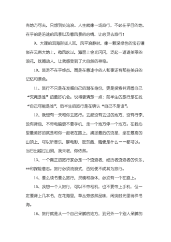 有关旅游的唯美句子docx10页