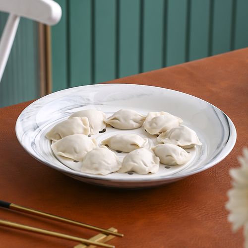 陶瓷蒸饺盘子创意个性家用水饺盘沥双层ins新款盘