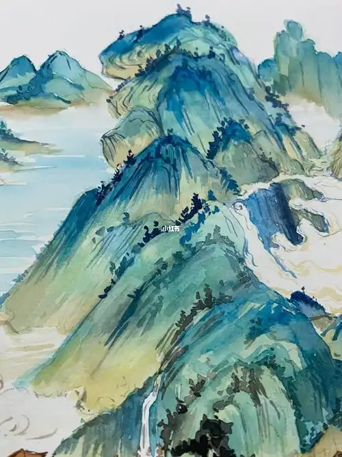 用水彩画青绿山水很喜欢这种色调