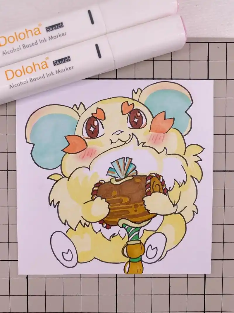 可爱卡通画～今天临摹了《今夜的光》一书中的卡通形象.