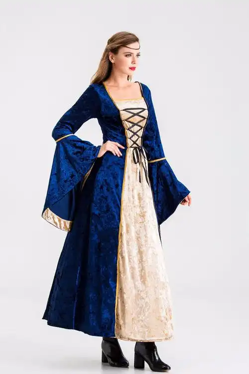 欧洲中世纪收腰法式公主长裙 贵族英伦风礼服连衣裙 影楼拍摄服装