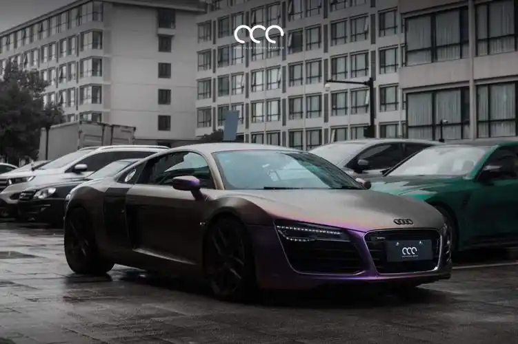 奥迪r8全车贴膜漫彩改色膜亚面钻石绛紫 - acfun弹幕视频网 - 认真你