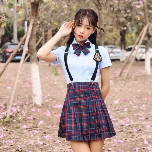 特价日韩学生女装学院风_日韩学院风校服套装泡泡袖女生可爱淑女装春