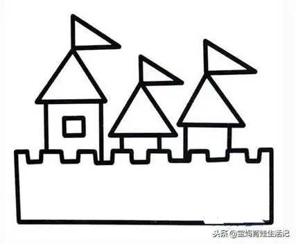简单城堡简笔画100个(简单易懂的城堡简笔画)(9)