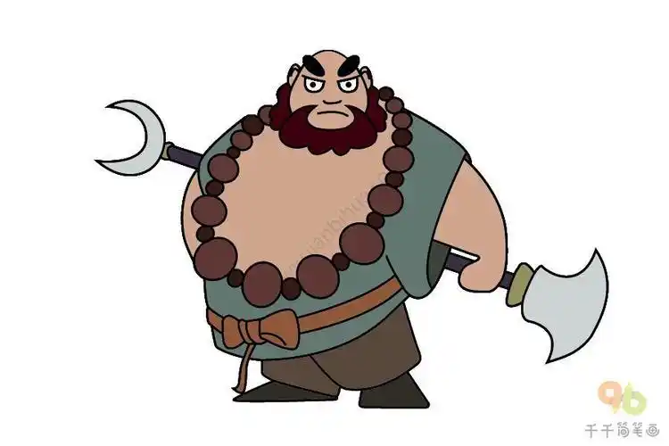 鲁智深简笔画水浒传之鲁智深铅笔画简笔画绘画方法简笔画花和尚鲁智深