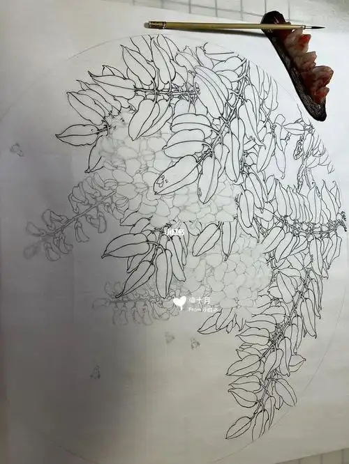 白描打卡42紫藤