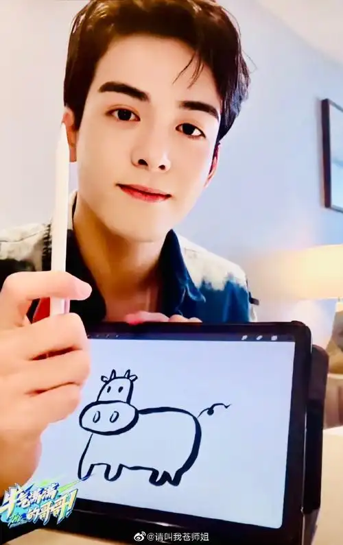 曾舜晞一笔画牛