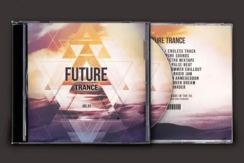 未来主题抽象背景cd封面psd模板futuretrancecdcoverartwork