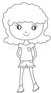 漫画卷发女孩图片