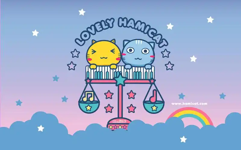 哈咪猫可爱卡通星座电脑桌面壁纸高清大图预览1920x1080_卡通动漫下载