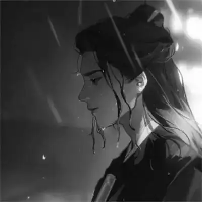 漫画古风男生头像黑白高清图片