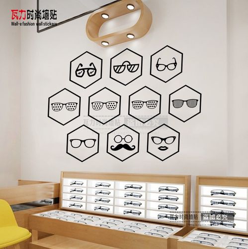 眼镜店玻璃门窗贴纸广告标语服务个性创意橱窗装饰平配镜验光墙贴