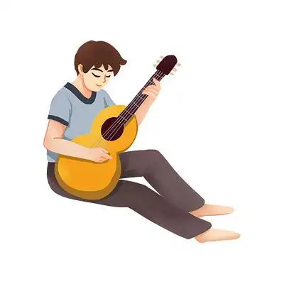 培训班招生元素人物弹吉他矢量素材