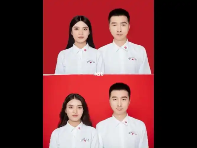红底照结婚证件照