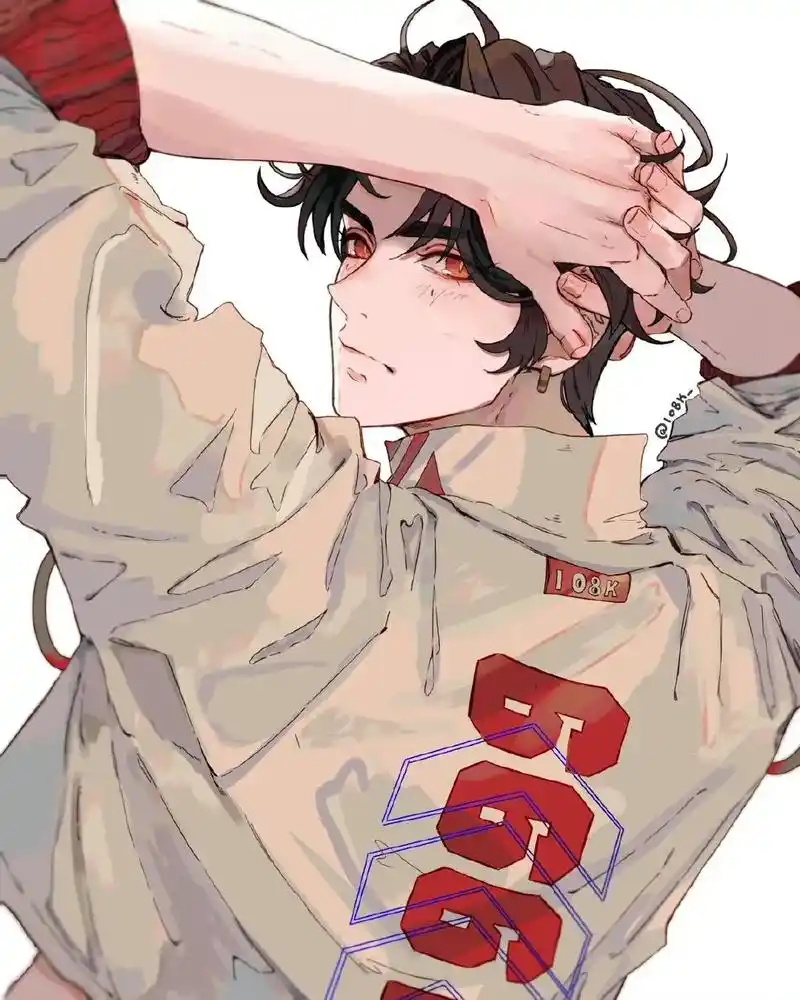 帅气成熟的美男子动漫人物插画色彩爱了