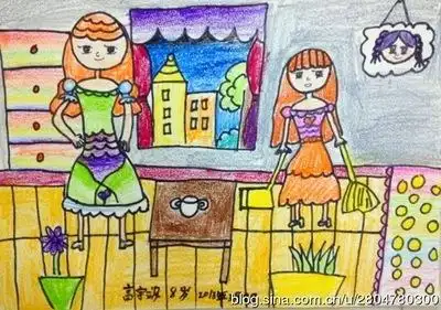 我帮妈妈做家务简笔画场景图