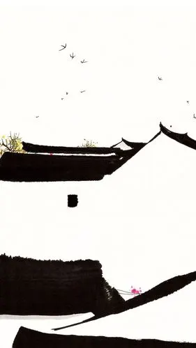 每个人心中,都有一种古镇情怀,流水江南,烟笼人家.——吴冠中水墨画