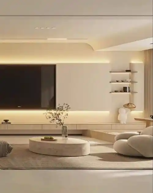 奶咖色与高级灰色装修图片