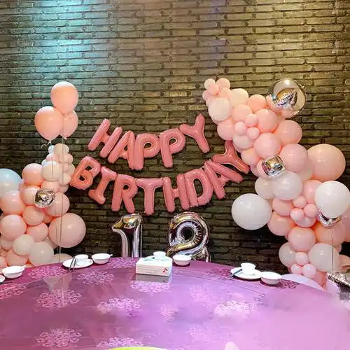 生日求婚周年结婚纪念日气球简单小预算房间包厢ktv气球上门布置装扮