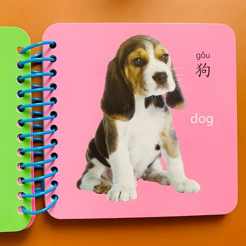 宝宝认动物卡片婴儿启蒙圈圈书简单动物图片撕不烂加厚彩色卡宝宝安全