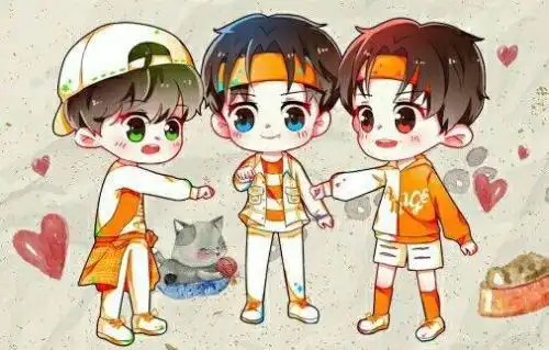 tfboys三小只q版图片手绘简笔画头像卡通tfboys三小只王俊凯三小只