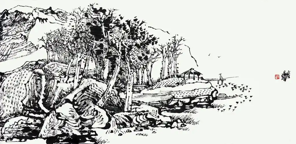 知白守黑,老辣苍浑,王家训国画的玄素之美_线条_变化_画面