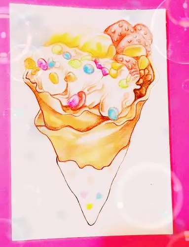 手账彩铅甜筒雪糕