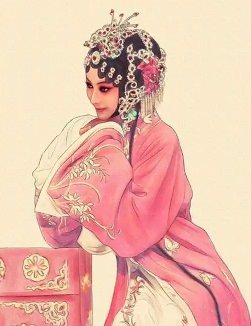 手绘古装戏曲人物图