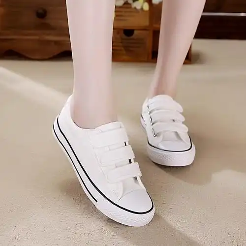 枫述春夏季新款帆布鞋女鞋低帮魔术贴女士休闲鞋学生简约百搭基本布鞋