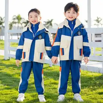 儿童校服三件套冲锋衣幼儿园园服秋冬新款季装小学生班服套装保暖